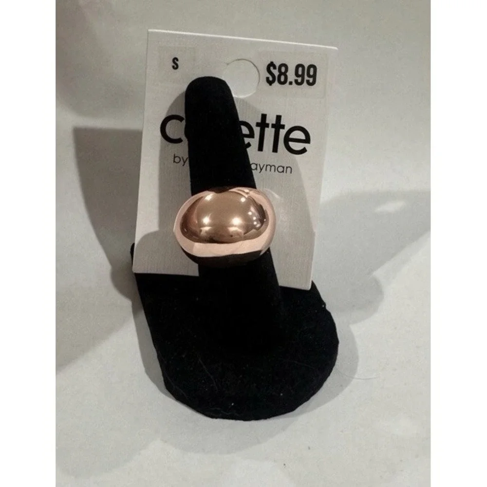 Colette by Colette Hayman Rose Gold Tone Simple Dome Band Ring Size S No Stone